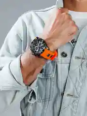 Оранжевый мужские наручные часы Mini Focus MF0349G, с хронографом, в подарочной упаковке