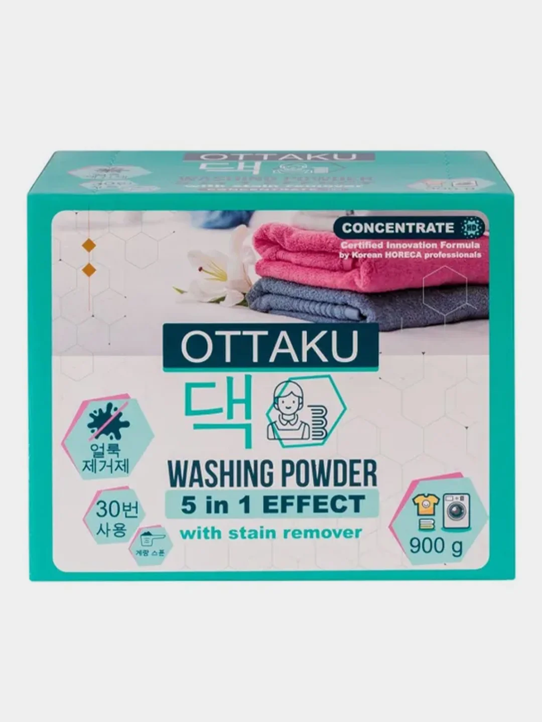 Стиральный порошок OTTAKU 5in1 Effect, с пятновыводителем, 900 г