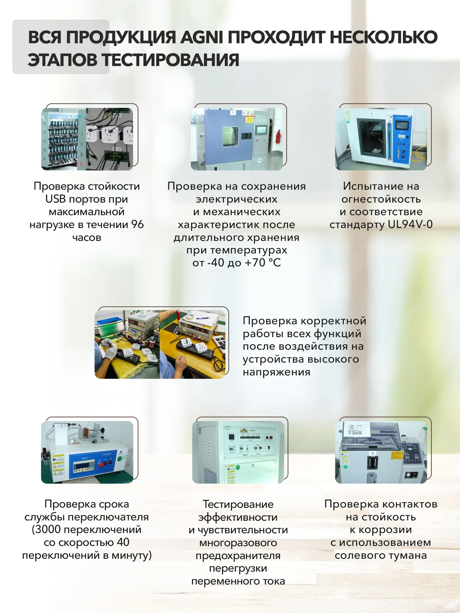 Белый сетевой фильтр с предохранителем, заземлением AGNI 5 розеток, 220V, 3USB 2.4A, 1TYPE-C 20W