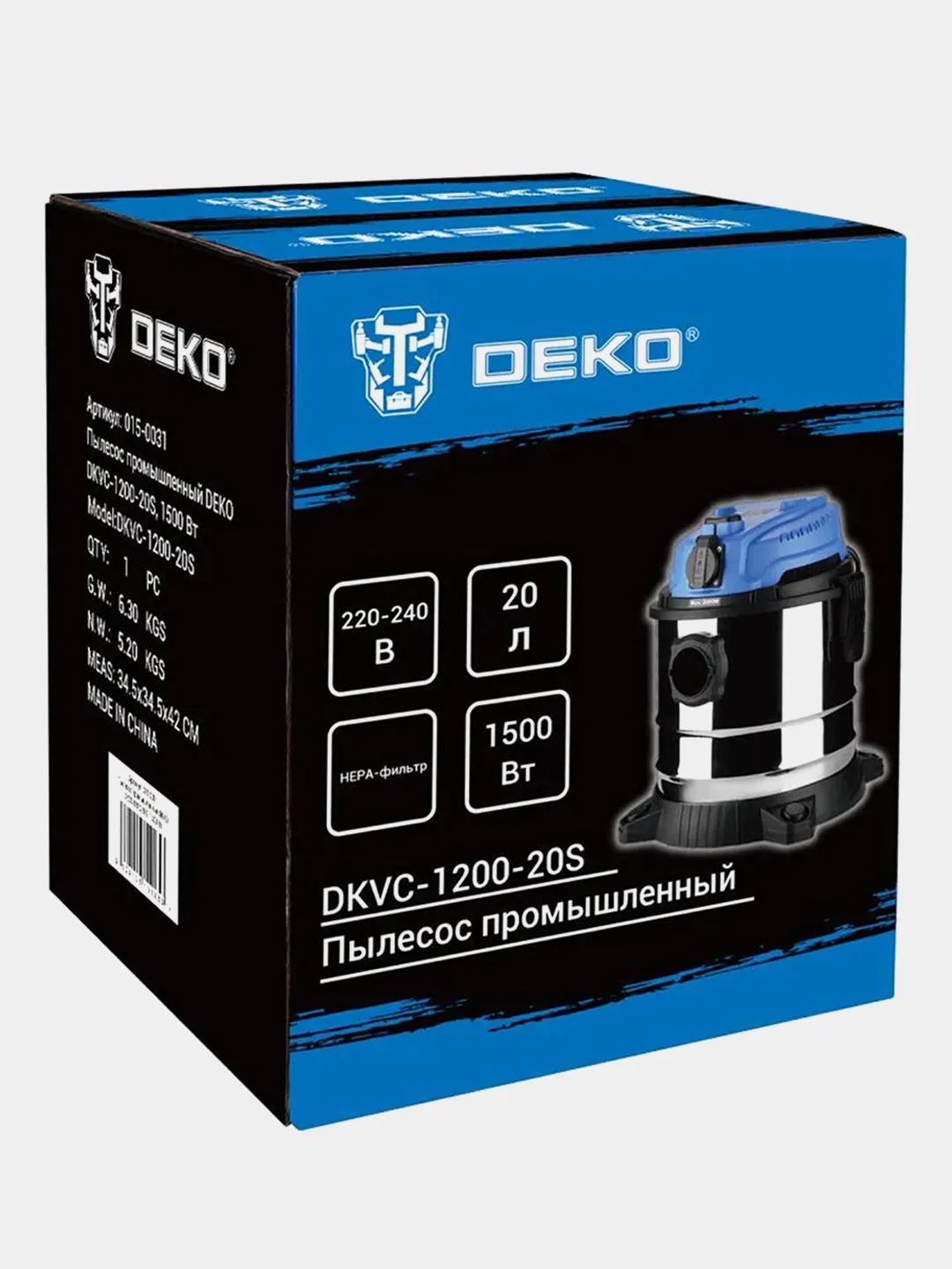 Пылесос промышленный DEKO DKVC-1200-20S, 1500 Вт