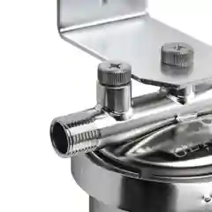 Тёмно-серый фильтр магистральный Тайфун 10SL 1/2",с картриджем,корпус из высококачественной нерж стали