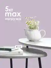 Серый металлик комплект столиков РУТА / Журнальный стол / журнальный столик / придиванный стол/