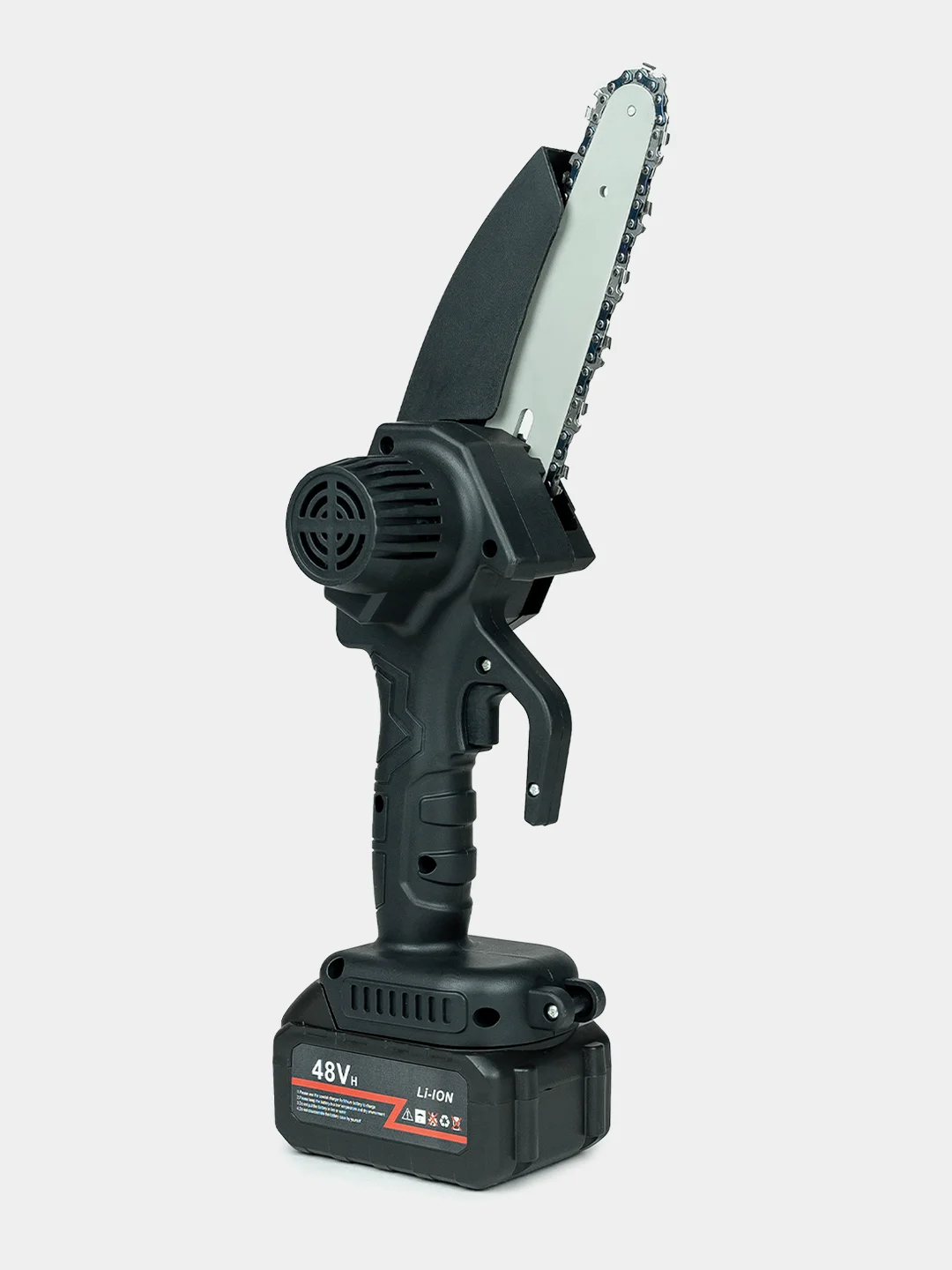 Коричневый пила аккумуляторная цепная, мини, садовая, сучкорез, 48V, с 2 аккумуляторами
