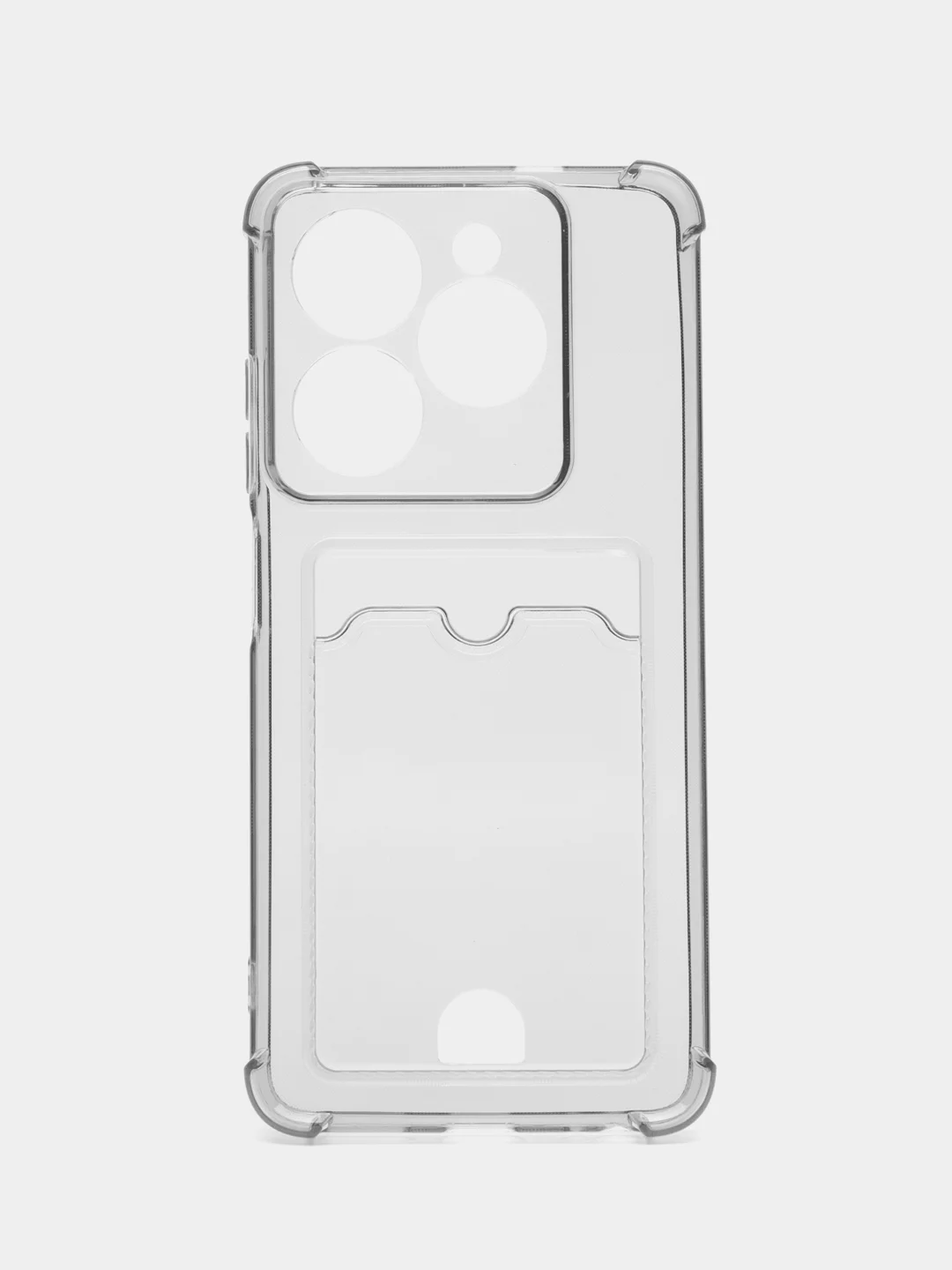 Тёмно-серый чехол Tecno Spark 20C / Spark 20 / Go 2024 (Техно Спарк 20 / 20С) с карманом для карт