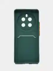 Тёмно-зелёный чехол для Realme 12 Pro Plus 5G (Реалми 12 Про+ 5 джи) с карманом для карт