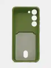 Вишнёвый чехол силиконовый на Samsung Galaxy S23 (Самсунг Галакси С23), с карманом