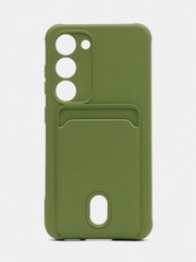 Чехол силиконовый на Samsung Galaxy S23 (Самсунг Галакси С23), с карманом