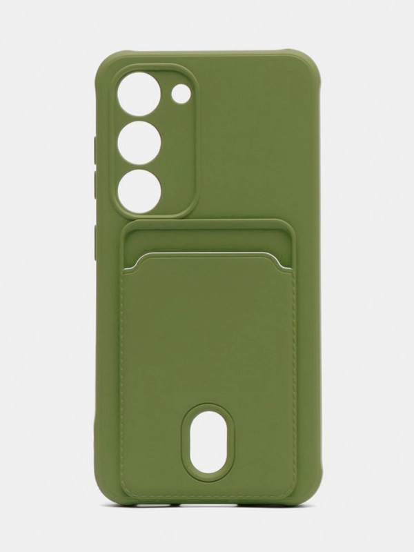 Чехол силиконовый на Samsung Galaxy S23 (Самсунг Галакси С23), с карманом
