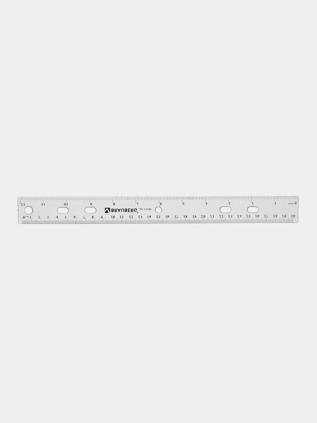 Линейка пластиковая 30 см, BRAUBERG Crystal, прозрачная