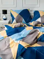 Желтый комплект постельного белья Вселенная текстиля, 4256, 2-x спальный с простыней Евро