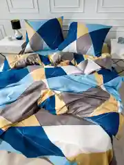 Желтый комплект постельного белья Вселенная текстиля, 4256, 2-x спальный с простыней Евро