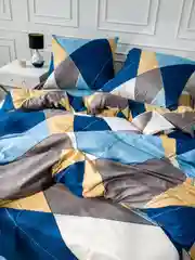 Желтый комплект постельного белья Вселенная текстиля, 4256, 2-x спальный с простыней Евро