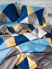 Желтый комплект постельного белья Вселенная текстиля, 4256, 2-x спальный с простыней Евро