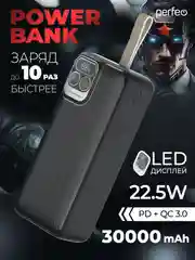 Белый внешний аккумулятор Perfeo Atomic Age 30000 mAh
