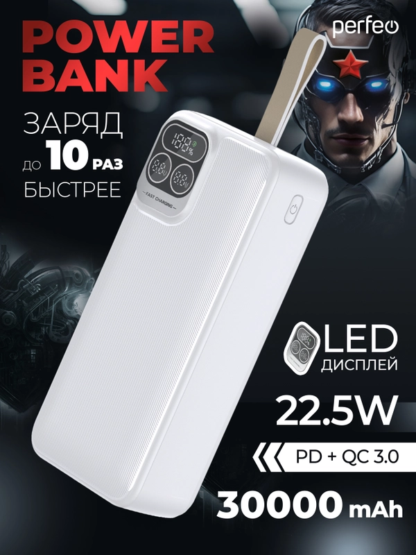 Внешний аккумулятор Perfeo Atomic Age 30000 mAh