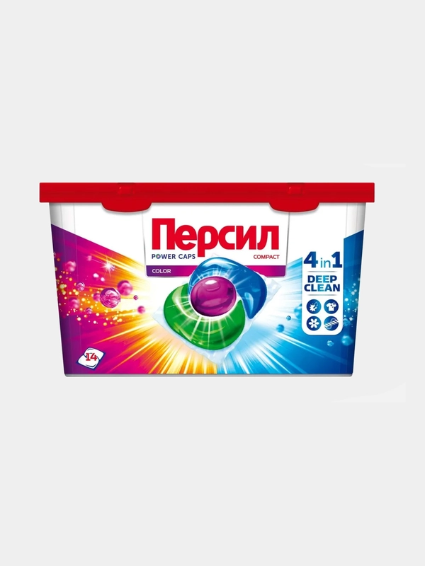 Капсулы для стирки Persil Power Caps Color, 4 в 1, 14 капсул