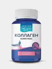 Пищевая добавка Доктор Море Коллаген, с гиалуроновой кислотой и витамином С, 120 капсул