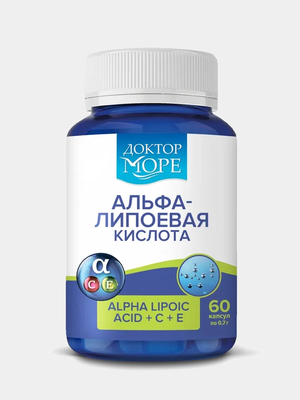 БАД к пище Доктор Море Альфа-липоевая кислота с Витамином С, 60 капсул