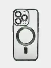 Зеленый чехол MagSafe (Магсейф) силиконовый для iPhone 11, 12, 13, 14, 15, X/XS, XR, Pro, Pro Max, Plus