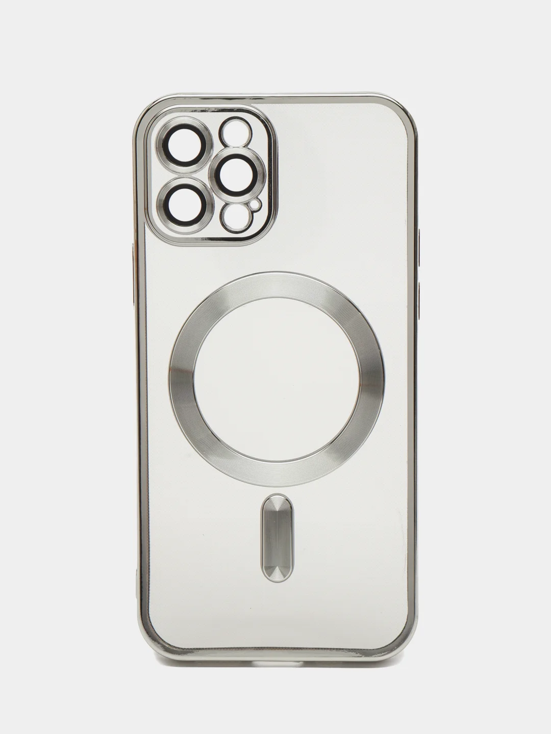Серебряный чехол MagSafe (Магсейф) силиконовый для iPhone 11, 12, 13, 14, 15, X/XS, XR, Pro, Pro Max, Plus