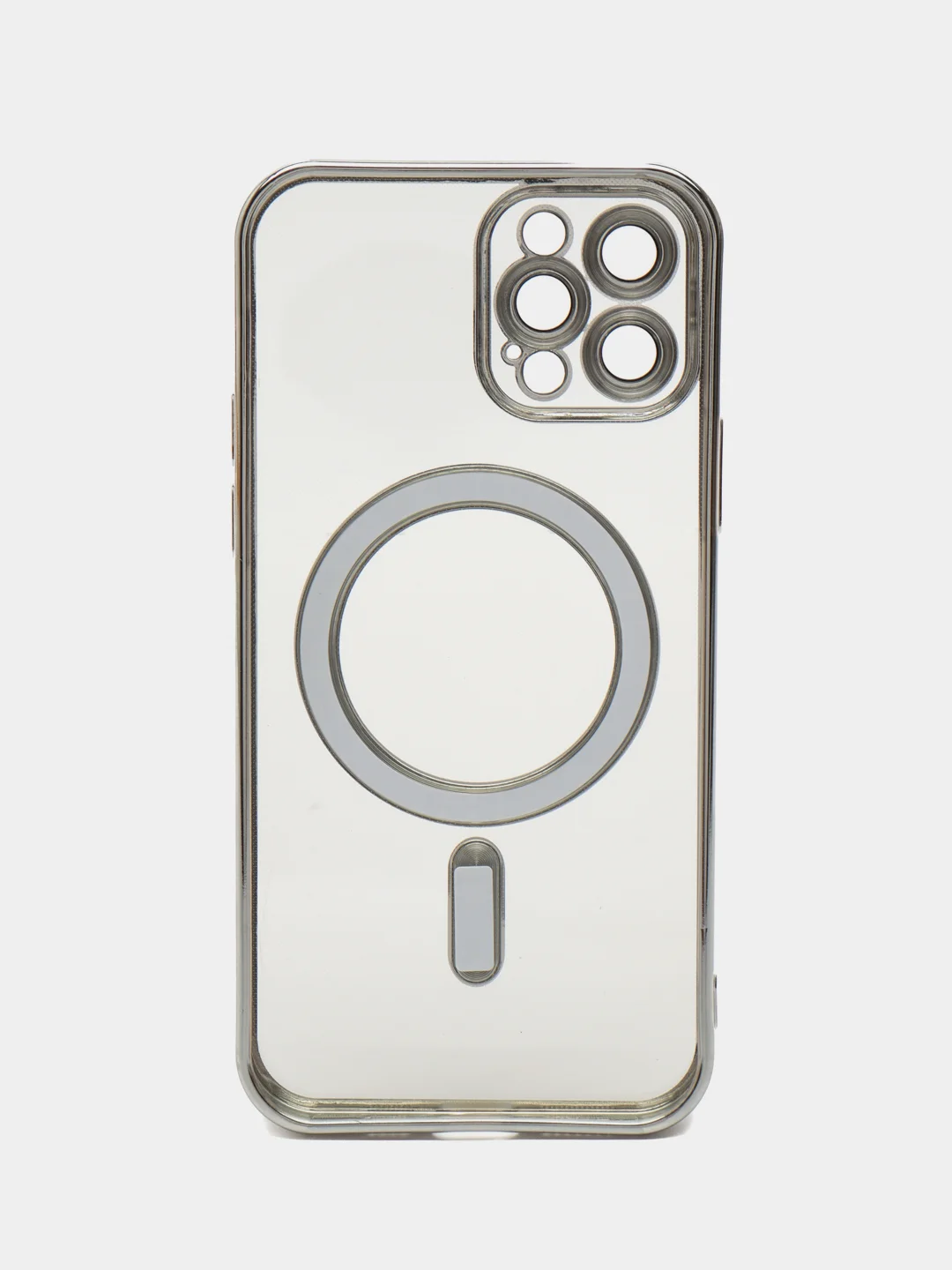Серебряный чехол MagSafe (Магсейф) силиконовый для iPhone 11, 12, 13, 14, 15, X/XS, XR, Pro, Pro Max, Plus
