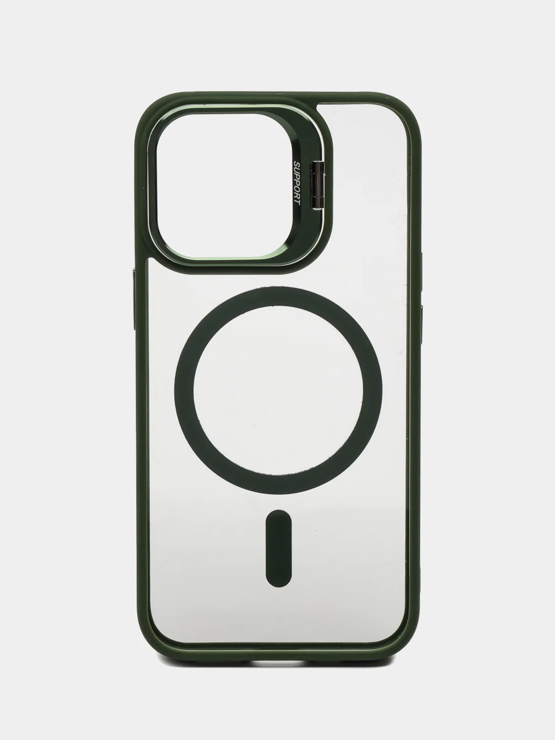 Зеленый чехол с подставкой и защитой камер для iPhone Айфон 11, 12, 13, 14, 15, Pro, Pro Max, Plus