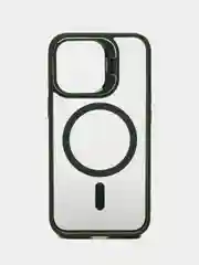 Зеленый чехол с подставкой и защитой камер для iPhone Айфон 11, 12, 13, 14, 15, Pro, Pro Max, Plus