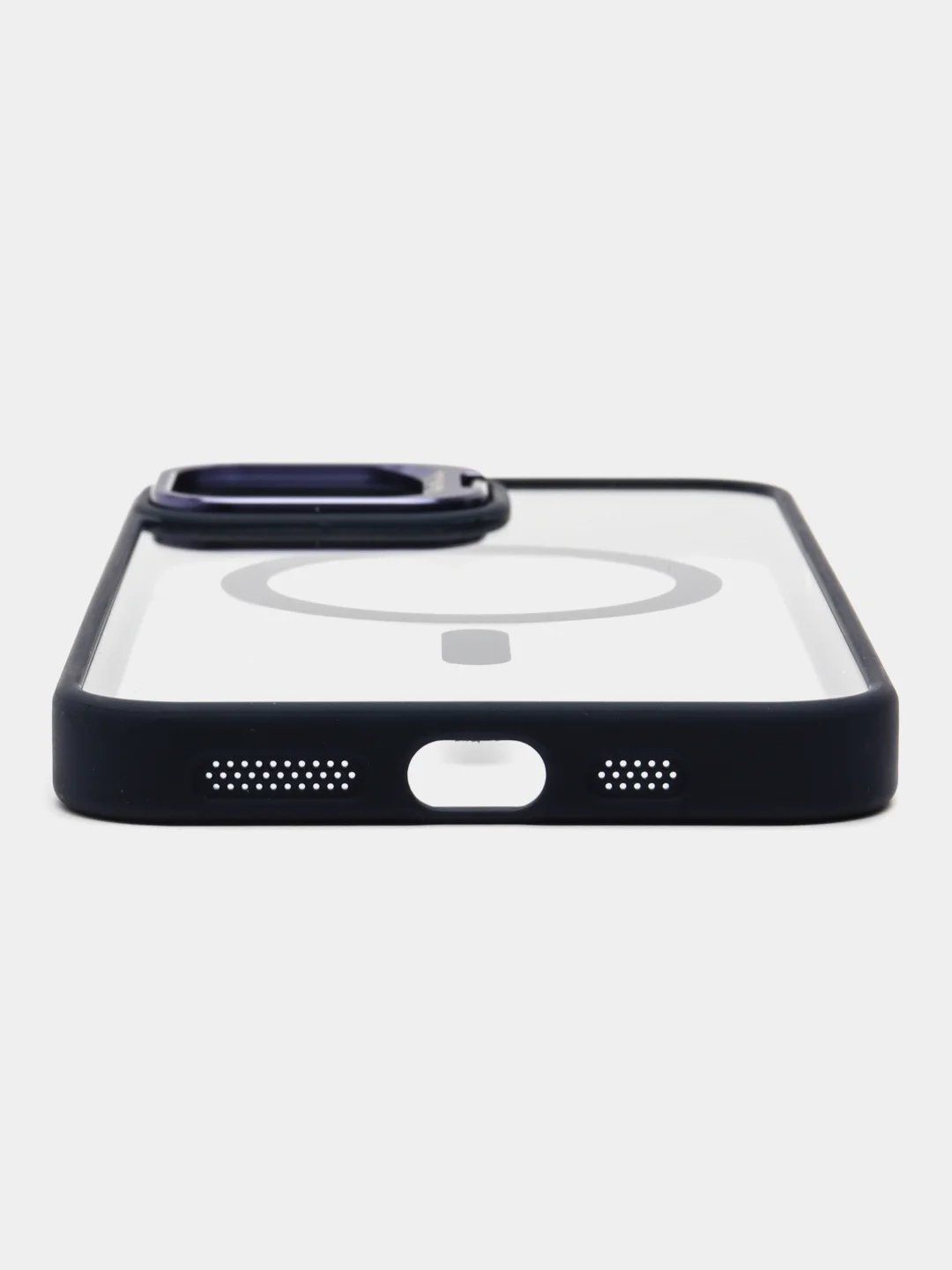 Синий чехол с подставкой и защитой камер для iPhone Айфон 11, 12, 13, 14, 15, Pro, Pro Max, Plus