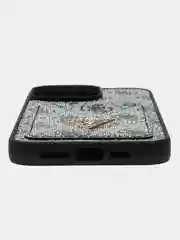 Синий чехол Guess PU leather iPhone 15 Pro Мах из экокожи с картхолдером, синий