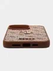 Коричневый чехол Guess PU leather iPhone 15 Pro Мах из экокожи коричневый