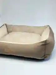 Бежевый меланж лежанка для собак со съемным чехлом