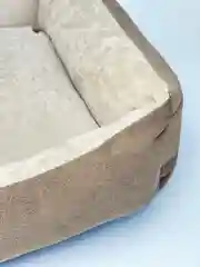 Бежевый меланж лежанка для собак со съемным чехлом