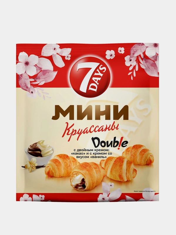 Круассан 7 Days мини с двойным кремом какао, ваниль, 265 г