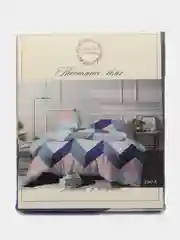 Синий комплект постельного белья Luxury, двуспальный, микрофибра, премиум-класс