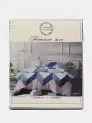 Синий комплект постельного белья Luxury, 1,5-спальный, микрофибра, премиум