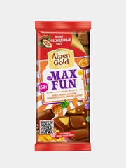 Шоколад AlpenGold Max Fun взрывная карамель, шипучие шарики 140 г