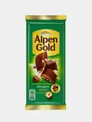 Шоколад Alpen Gold молочный, фундук, 80 г