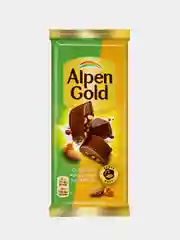 Шоколад Alpen Gold молочный, Cоленый миндаль и карамель, 80 г