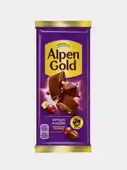 Шоколад Alpen Gold молочный, Фундук и изюм, 80 г