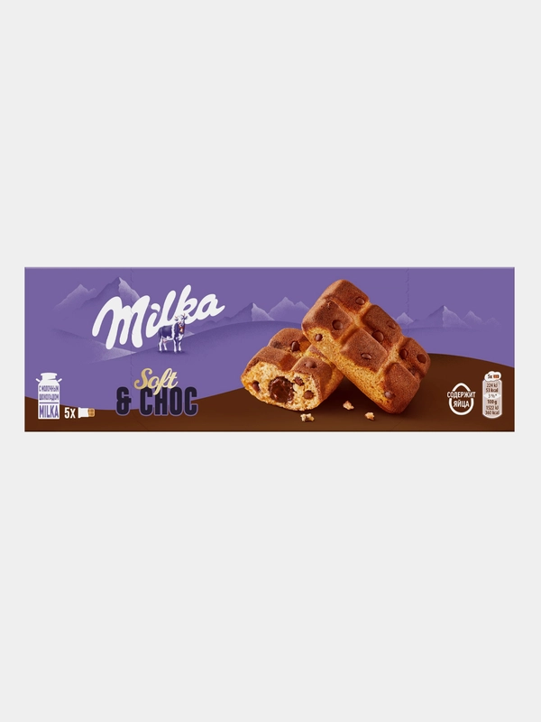 Пирожное Milka, бисквитное, с шоколадной начинкой, 175 г