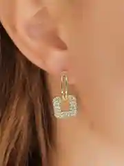 Серьги квадратные с кристаллами