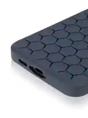 Темно-синий чехол "Соты" для Samsung Galaxy A55 5G силиконовый ROSCO матовый с бортиком- защитой камер