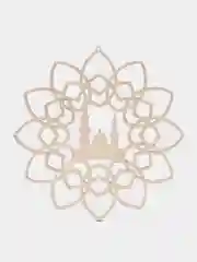 Подвеска резная малая- мусульманский орнамент, мечеть, 10/10 см