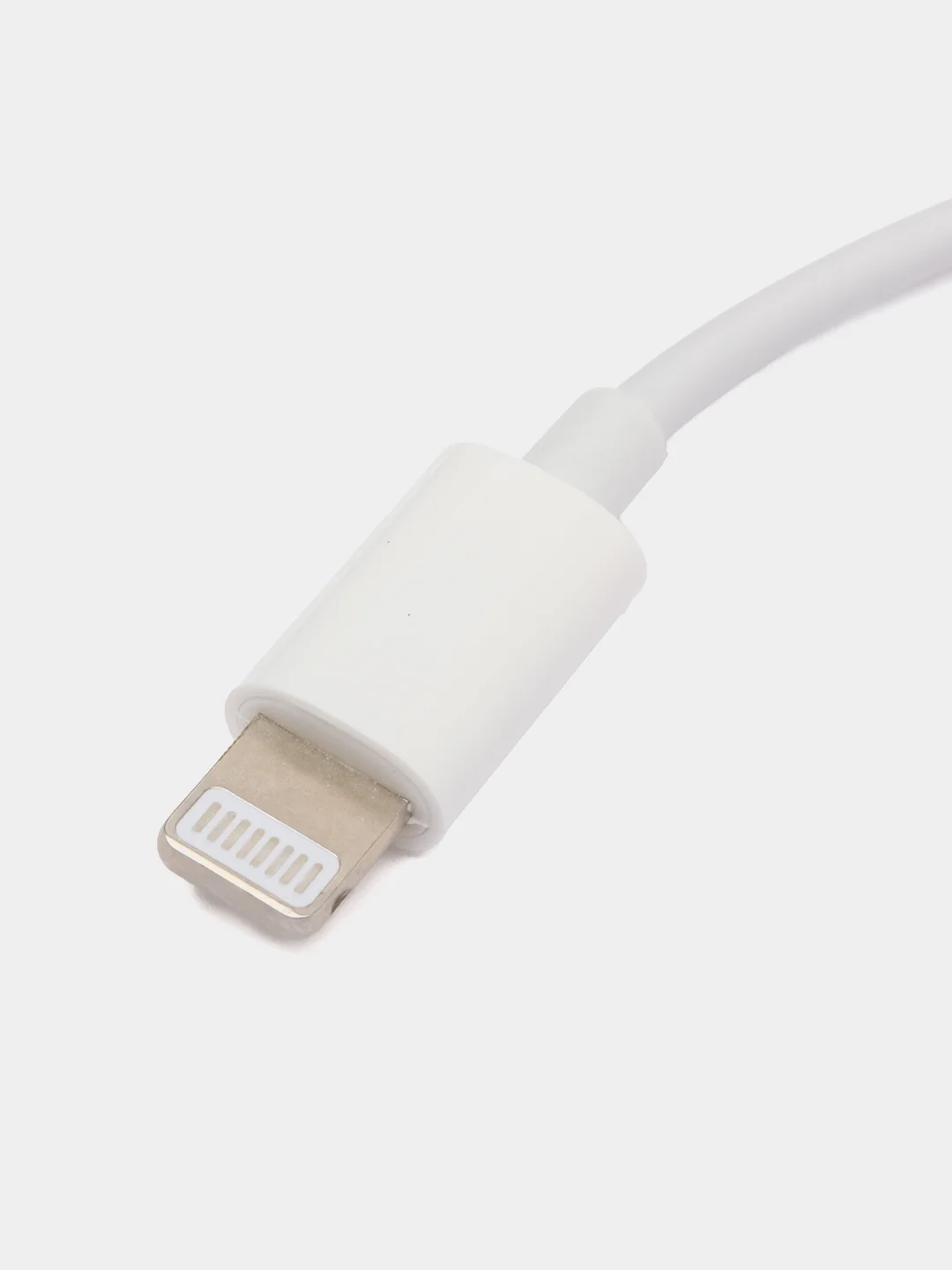 Белый переходник для поключения наушников к iPhone Lightning - jack 3,5 с микрофоном
