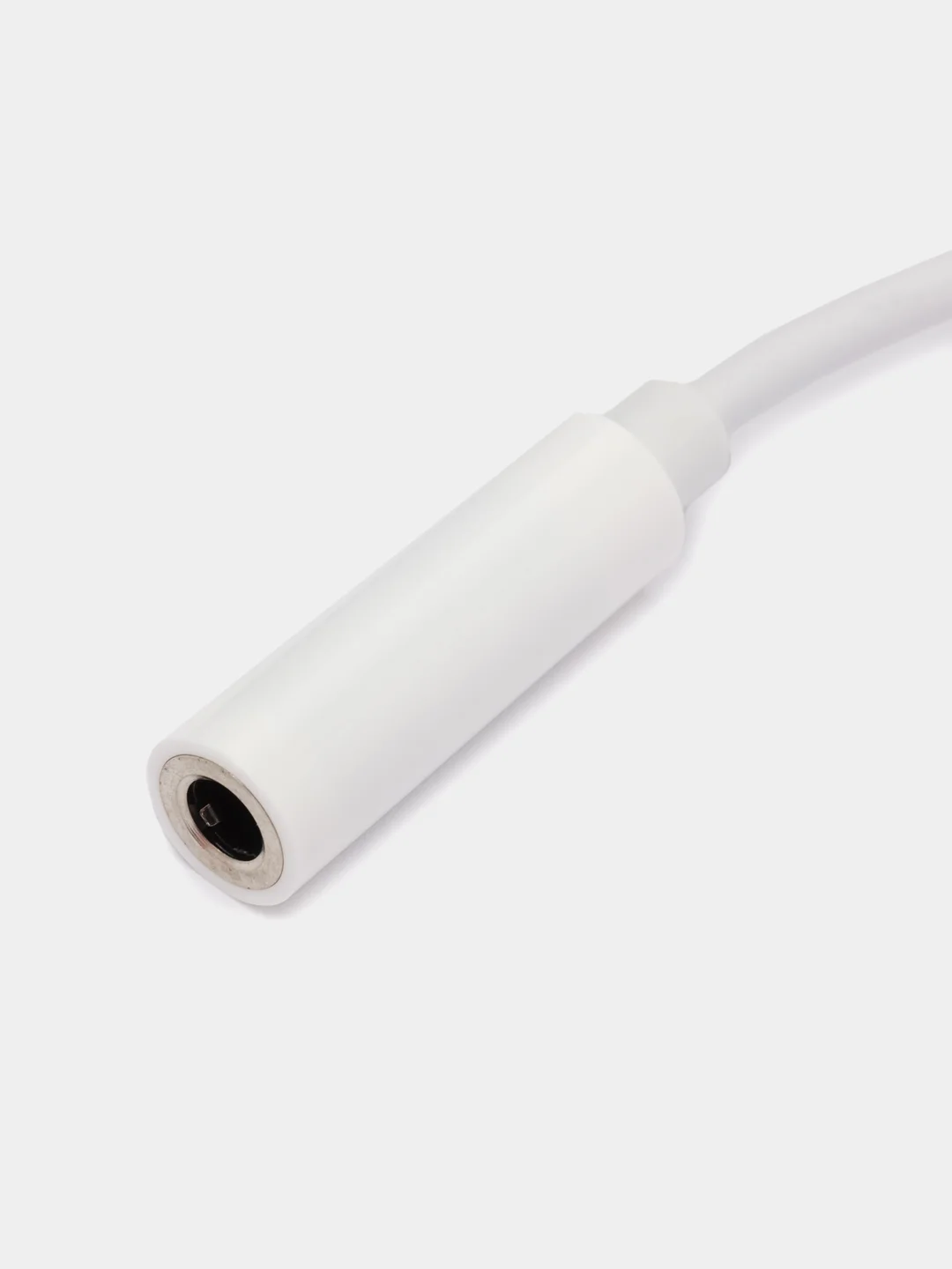 Белый переходник для поключения наушников к iPhone Lightning - jack 3,5 с микрофоном