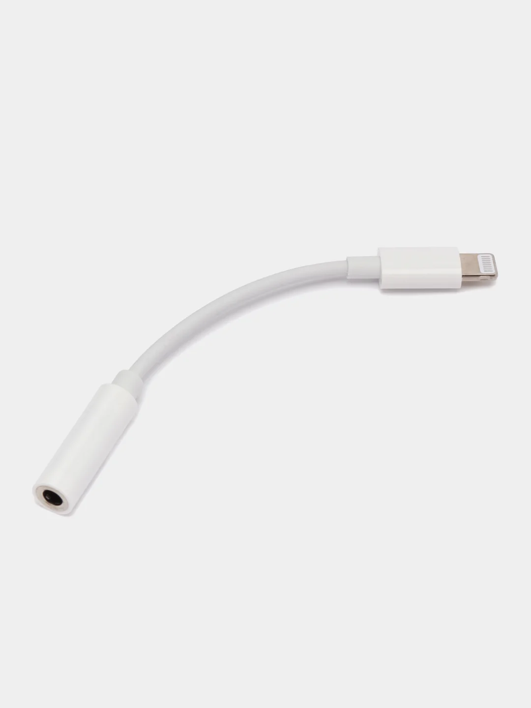 Белый переходник для поключения наушников к iPhone Lightning - jack 3,5 с микрофоном