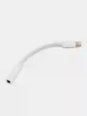 Белый переходник для поключения наушников к iPhone Lightning - jack 3,5 с микрофоном