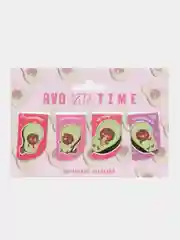 Розовый магнитные закладки AVOcato TIME на открытке, 4 шт