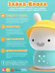 Музыкальная обучающая игрушка Зайка-Кроха alilo G9 для детей. Bluetooth, сказки, песенки