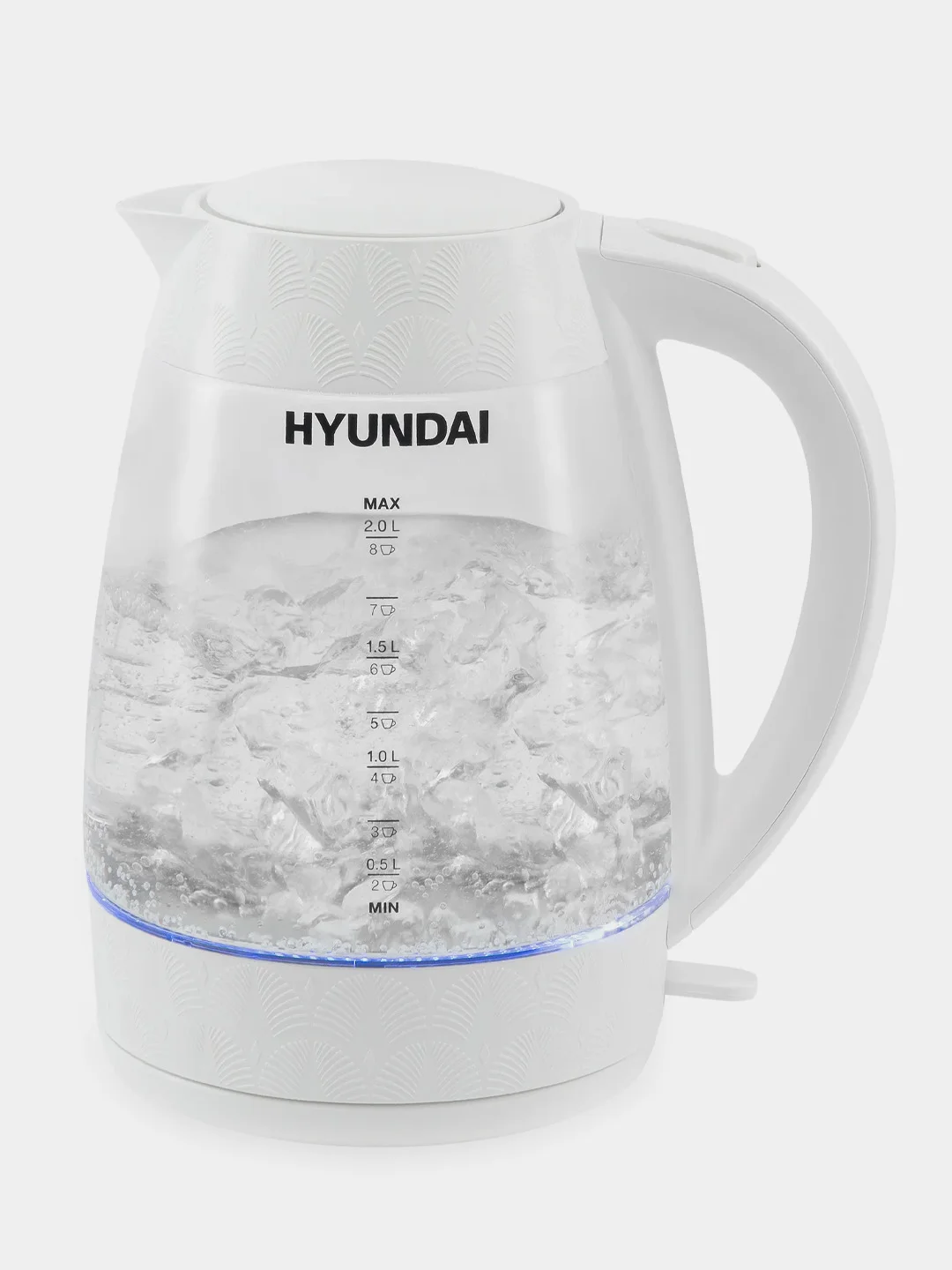 Чайник Hyundai HYK-G4506, 2л, 2200Вт, белый